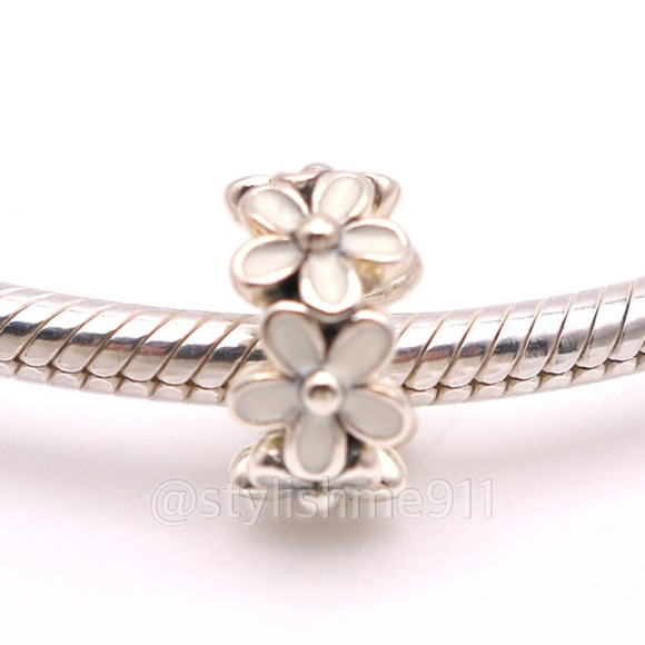 Authentic PANDORA White Daisy Flower Spacer Charm - 791495EN12 - Picture 3 of 7
